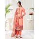 Light Orange Designer Party Wear Cotton Palazzo Suit