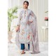 Light Grey Designer Party Wear Cotton Palazzo Suit