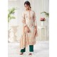 Off White Designer Party Wear Cotton Palazzo Suit