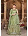 Green Designer Heavy Embroidered Wedding Lehenega Choli