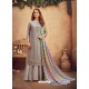 Grey Designer Party Wear Pure Viscose Chinnon Chiffon Palazzo Suit