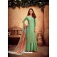 Sea Green Designer Party Wear Pure Viscose Chinnon Chiffon Palazzo Suit