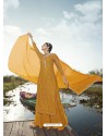 Mustard Designer Party Wear Heavy Georgette Palazzo Suit