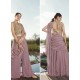 Mauve Designer Party Wear Heavy Georgette Palazzo Suit