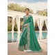 Aqua Mint Designer Party Wear Satin Georgette Sari