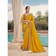 Yellow Designer Party Wear Satin Georgette Sari