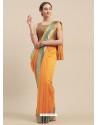 Yellow Designer Party Wear Georgette Sari