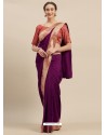 Purple Designer Party Wear Georgette Sari