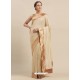 Light Beige Designer Party Wear Georgette Sari