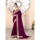 Purple Designer Party Wear Vichitra Bloming Silk Sari