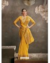 Yellow Designer Party Wear Art Silk Sari