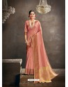 Peach Designer Party Wear Art Silk Sari