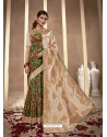 Forest Green Latest Designer Party Wear Silk Sari