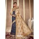 Navy Blue Latest Designer Party Wear Silk Sari