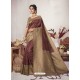 Maroon Designer Party Wear Jacquard Silk Sari