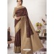 Coffee Designer Party Wear Jacquard Silk Sari