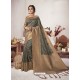 Teal Designer Party Wear Jacquard Silk Sari