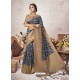 Dark Blue Designer Party Wear Jacquard Silk Sari