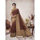 Maroon Designer Party Wear Jacquard Silk Sari