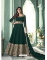 Dark Green Latest Designer Heavy Embroidered Party Wear Anarkali Suit