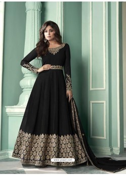 Black Latest Designer Heavy Embroidered Party Wear Anarkali Suit