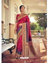 Rose Red Designer Party Wear Art Silk Sari