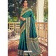 Teal Designer Party Wear Art Silk Sari