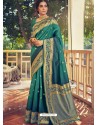 Teal Designer Party Wear Art Silk Sari