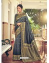 Grey Designer Party Wear Art Silk Sari