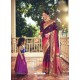 Purple Designer Party Wear Art Silk Sari