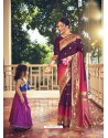 Purple Designer Party Wear Art Silk Sari