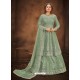 Grayish Green Stylish Designer Embroidered Lehenga Style Wedding Suit