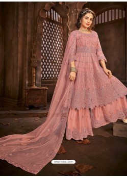 Peach Stylish Designer Embroidered Wedding Suit