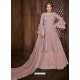 Dusty Pink Stylish Designer Embroidered Lehenga Style Wedding Suit
