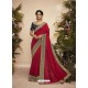 Tomato Red Designer Party Wear Chanderi Silk Sari