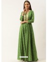 Green Designer Party Wear Readymade Long Kurti