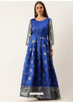 Royal Blue Designer Party Wear Readymade Long Kurti