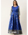 Royal Blue Designer Party Wear Readymade Long Kurti