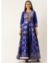 Royal Blue Designer Party Wear Readymade Long Kurti