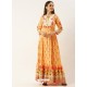 Yellow Designer Party Wear Readymade Long Kurti