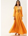 Yellow Designer Party Wear Readymade Long Kurti