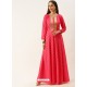 Fuchsia Designer Party Wear Readymade Long Kurti