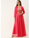 Fuchsia Designer Party Wear Readymade Long Kurti