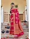 Rose Red Latest Designer Party Wear Jacquard Soft Silk Sari