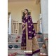 Purple Latest Designer Party Wear Jacquard Soft Silk Sari