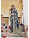 Grey Latest Designer Party Wear Jacquard Soft Silk Sari