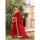 Red Designer Casual Wear Printed Sari