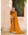 Mustard Designer Casual Wear Printed Sari