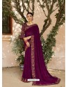 Purple Designer Casual Wear Printed Sari