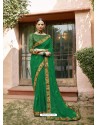 Forest Green Designer Casual Wear Printed Sari